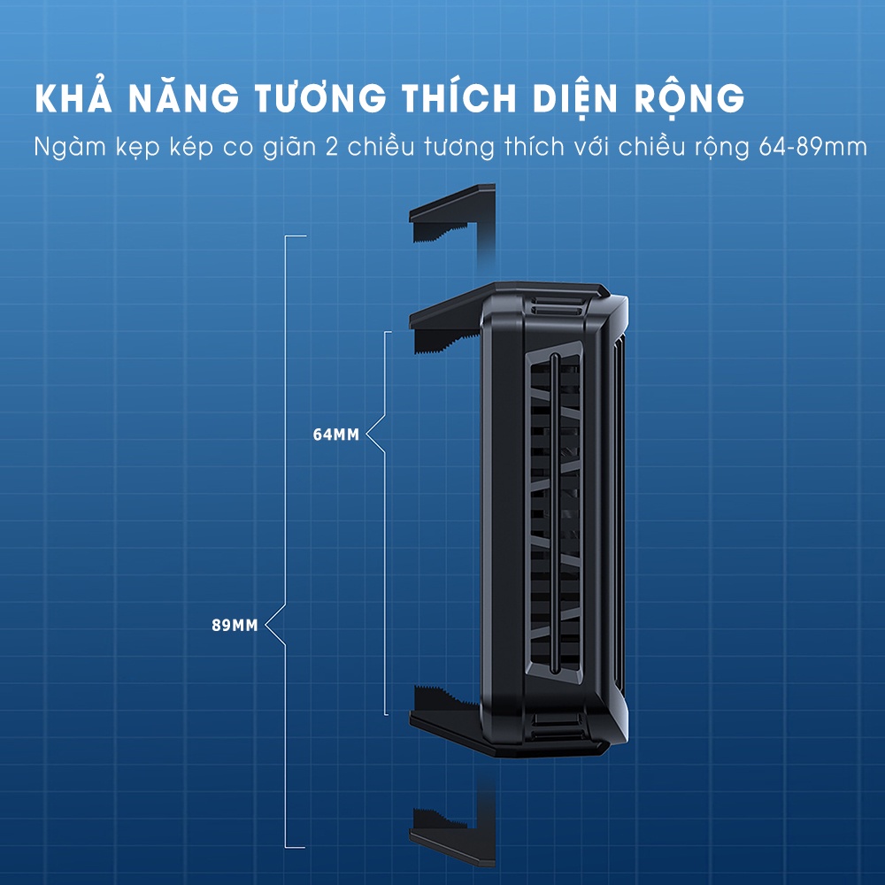 Quạt tản nhiệt điện thoại sò lạnh SIDOTECH DL10 không dây pin 2000mAh đèn led RGB chơi game pubg freefire liên quân