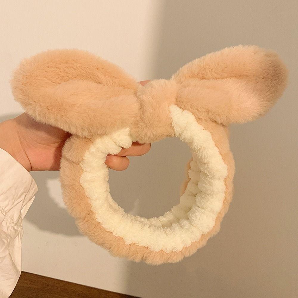 ANEMONE Băng Đô Cài Tóc Trang Điểm Hình Tai Thỏ Hoạt Hình Bằng Vải Bông Không Trượt Thời Trang Sáng Tạo