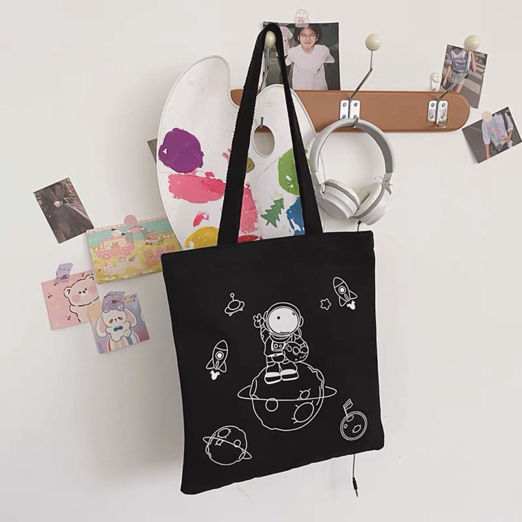 Túi vải Mềm In Hình Phi Hành Gia Dễ Thương Cho Nữ
