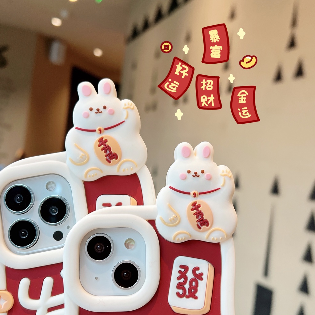 Ốp Điện Thoại Silicon Mềm Họa Tiết Thỏ Hoạt Hình Dễ Thương 2023 Cho iPhone 14 13 12 11 Pro Max