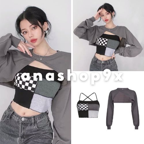 Bộ đồ 2 món áo crt phong cách ulzzang ANASHOP9X
