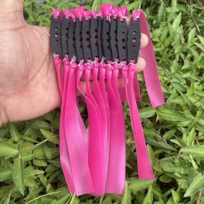 Dây thun usop hồng v3 0,65 khổ 13-19-150 cột sẵn da đen 3 lỗ