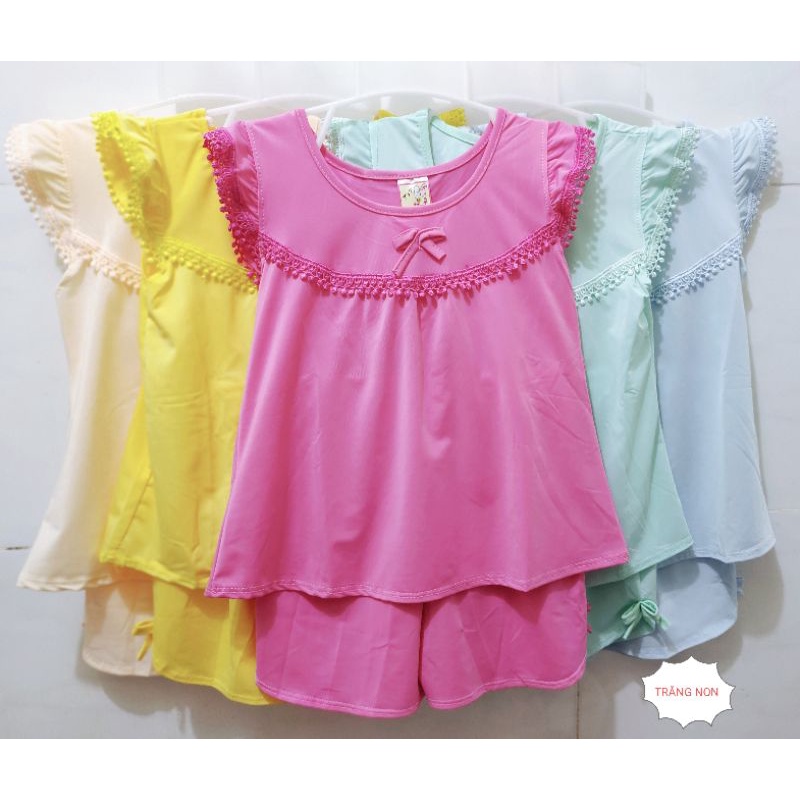 Bộ quần áo thun lạnh cánh tiên dễ thương cho bé gái. Đồ bộ bé gái