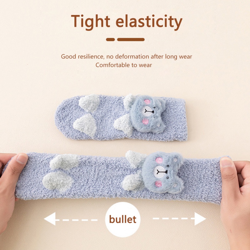 Vớ Ống Dài Lót Lông Cừu Dày Dặn Chống Trượt Họa Tiết Hoạt Hình Dễ Thương Cho Bé Sơ Sinh