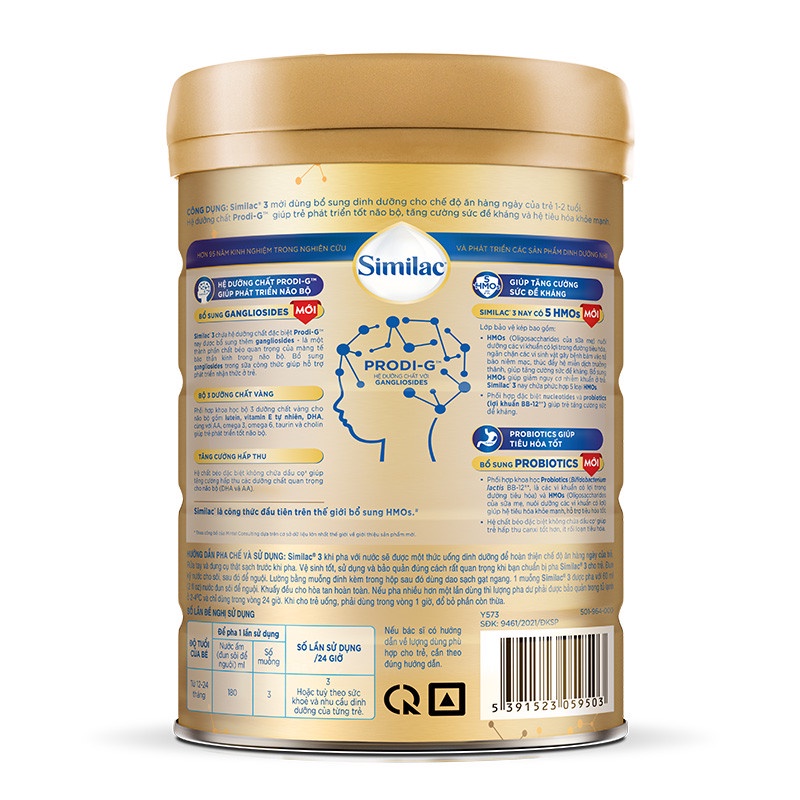 [MẪU MỚI] Sữa Bột ABBOTT SIMILAC 5G số 3 900g.