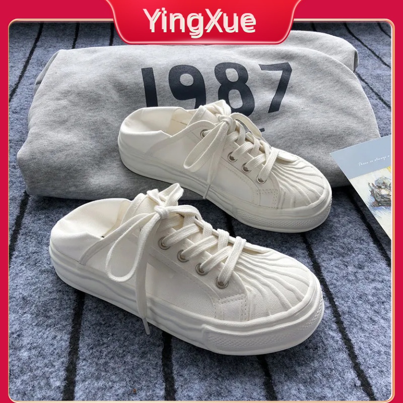 Giày Vải Canvas Đế Thấp Dày Phong Cách Ins Retro Cho Nữ Sinh