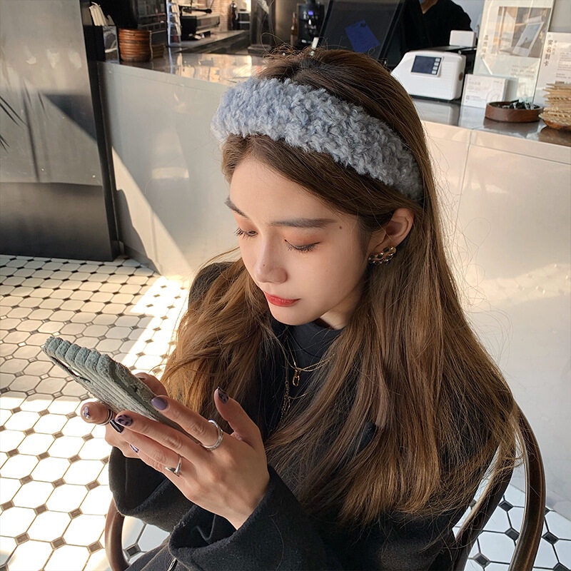 Băng Đô Cài Tóc Lông Cừu Nhiều Màu Sắc Thời Trang Dành Cho Nữ