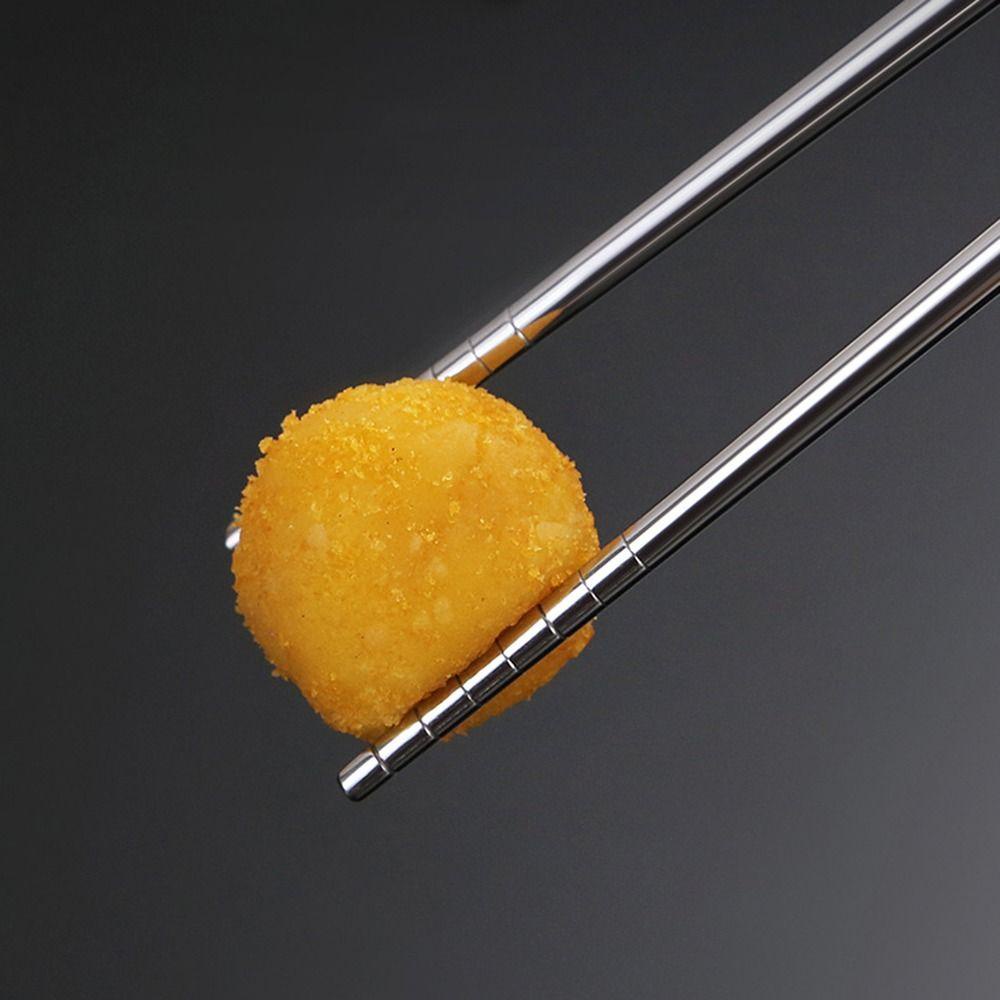 Đũa Chiên Thức Ăn Cán Gỗ Bằng Thép Không Gỉ