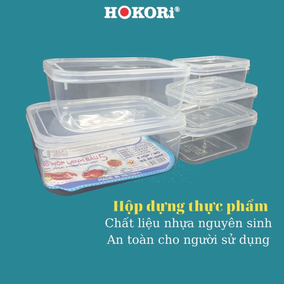 Hộp Đựng Đồ Ăn Dặm Cho Bé Nhựa Việt Nhật 6685 Trong Suốt Có Nắp Gài , Hộp Đựng Đồ Ăn Tủ Lạnh Nhựa Cứng - GDVNS1