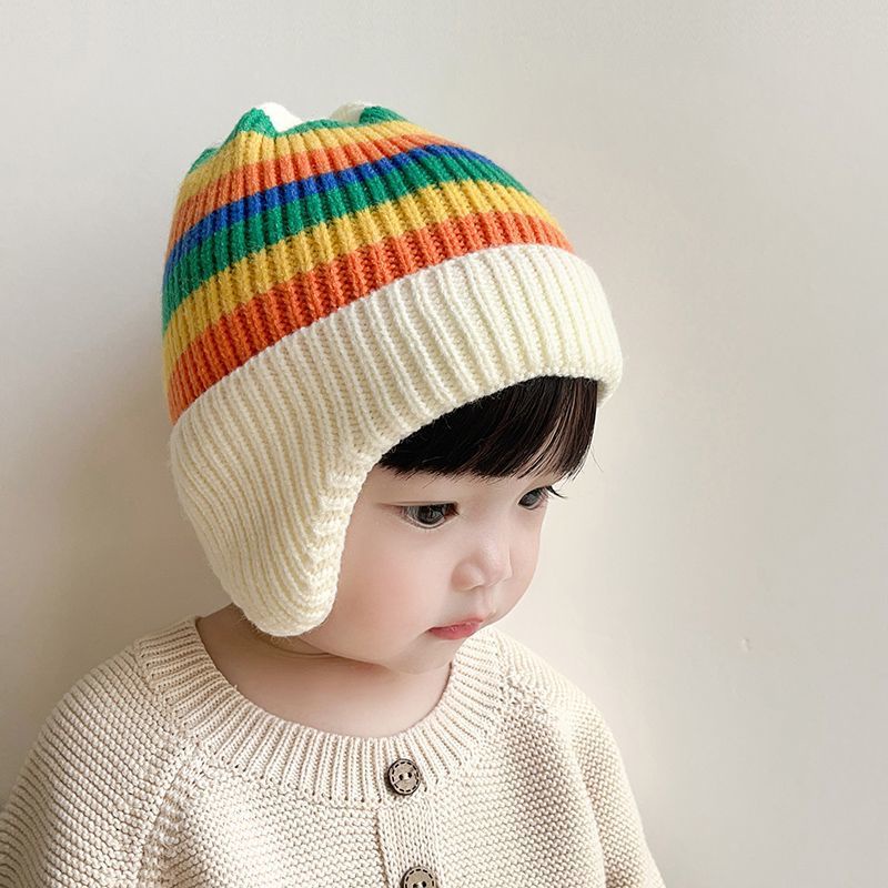 Mũ len trùm tai IQ ANGEL giữ ấm phong cách Hàn Quốc cho bé