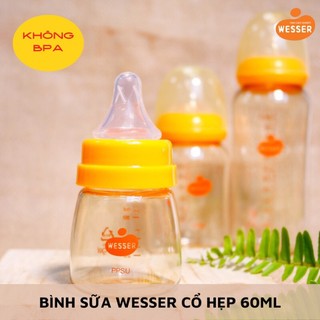 Bình sữa sơ sinh wesser 60ml pp / ppsu