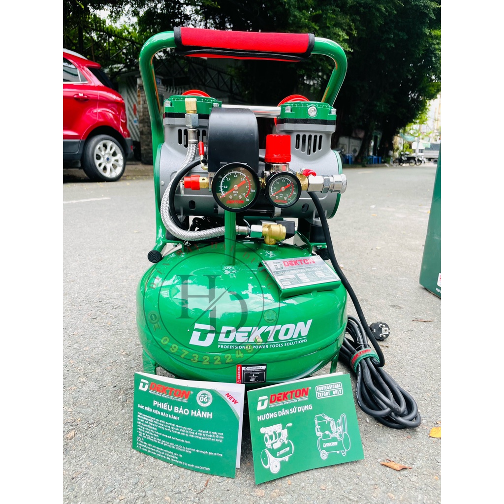 Máy nén khí không dầu 12L.DEKTON DK-AC2912SW.Có Bánh Xe.Công Suất 1.5hp 1250W Thiết kế đẹp.Dây nguồn dài 5m.BH 6T
