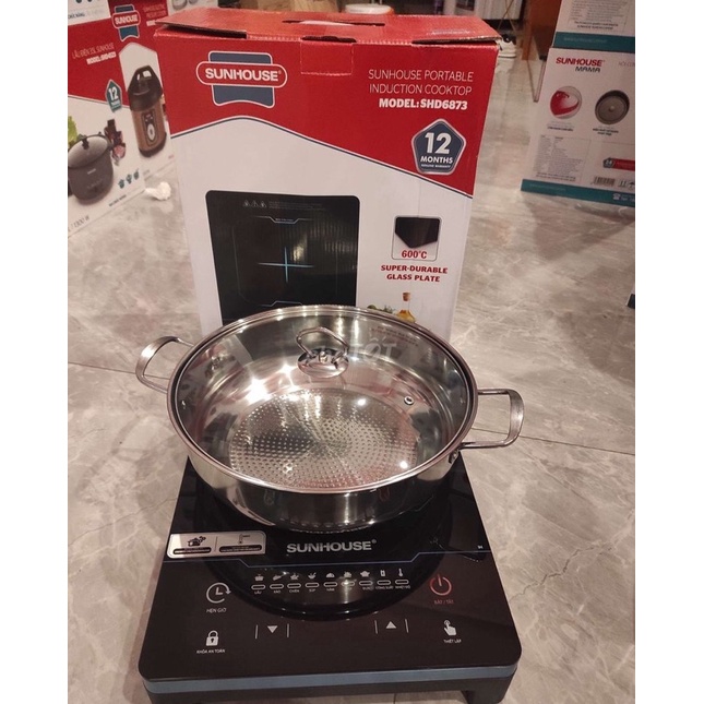 Bếp Từ Đơn Sunhouse SHD-6873-7 Chế Độ Nấu Đa Năng-Tặng Kèm Nồi Siêu Dày