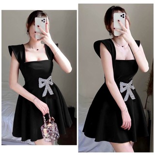 ĐẦM NHUNG ĐÍNH NƠ EO