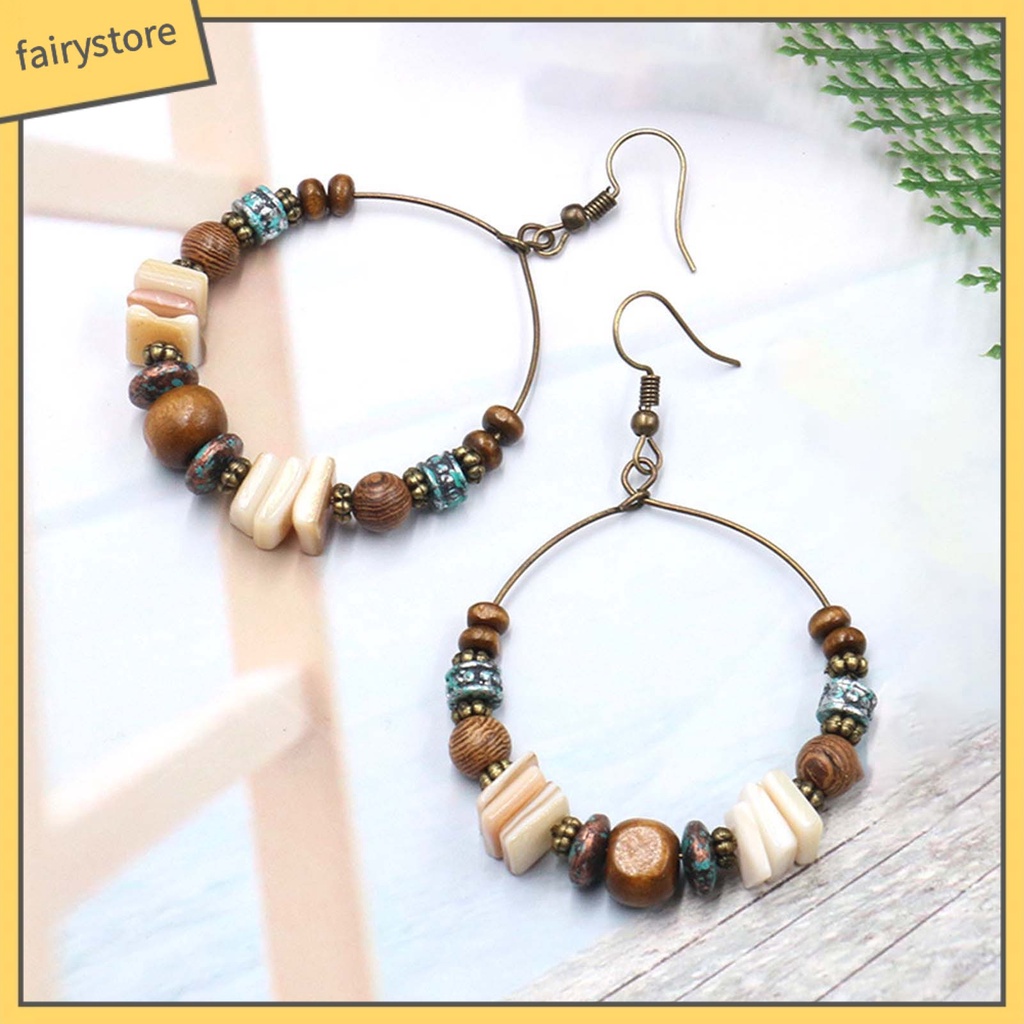 1 Đôi Bông Tai Hình Vỏ Sò Phong Cách Boho Thời Trang