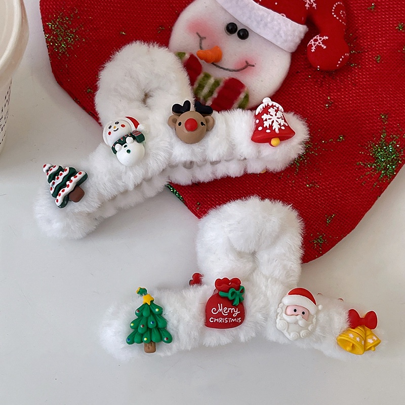 Kẹp Tóc Hình Tuần Lộc Hoạt Hình Dễ Thương Thời Trang Thu Đông