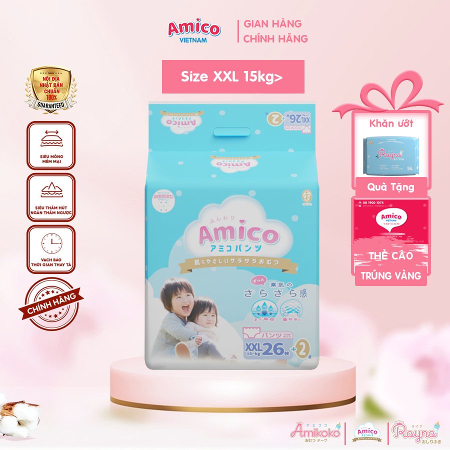 Bỉm quần AMICO XXL26+2 (trên 15kg)