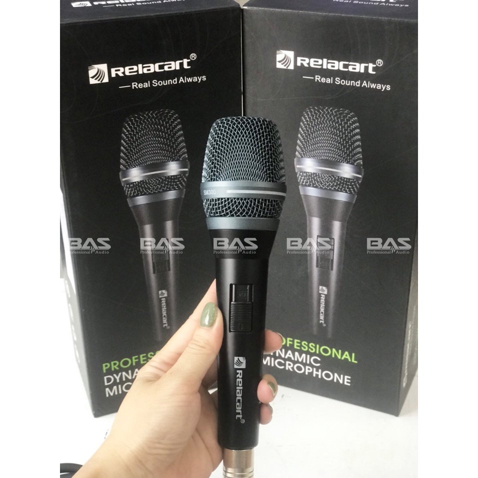 Micro dây Relacart SM300 cao cấp chính hãng, mic karaoke SM-300 chất âm trong, vang, bắt mic tốt, hát nhẹ hơi