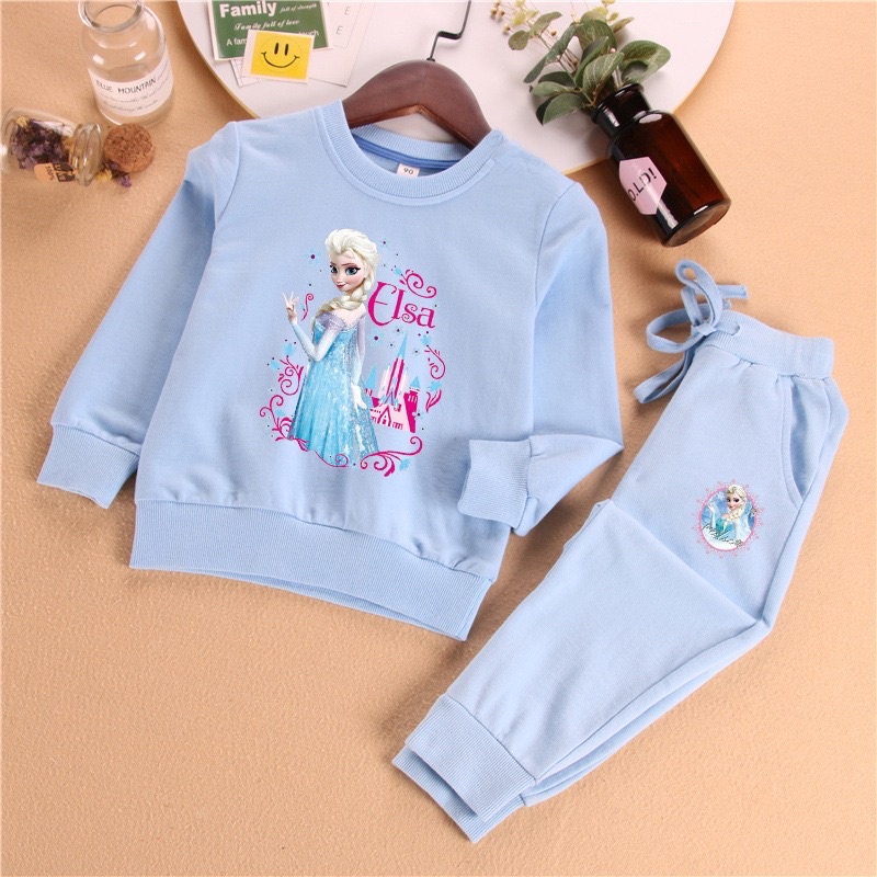 Bộ nỉ bé gái hình Elsa