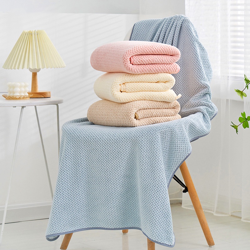 Khăn tắm to mềm mại Bộ combo 2 cái gồm khăn lông 70 x 140 và khăn mặt nhỏ 35 x 75cm đồ dùng phòng tắm tốt cho gia đình