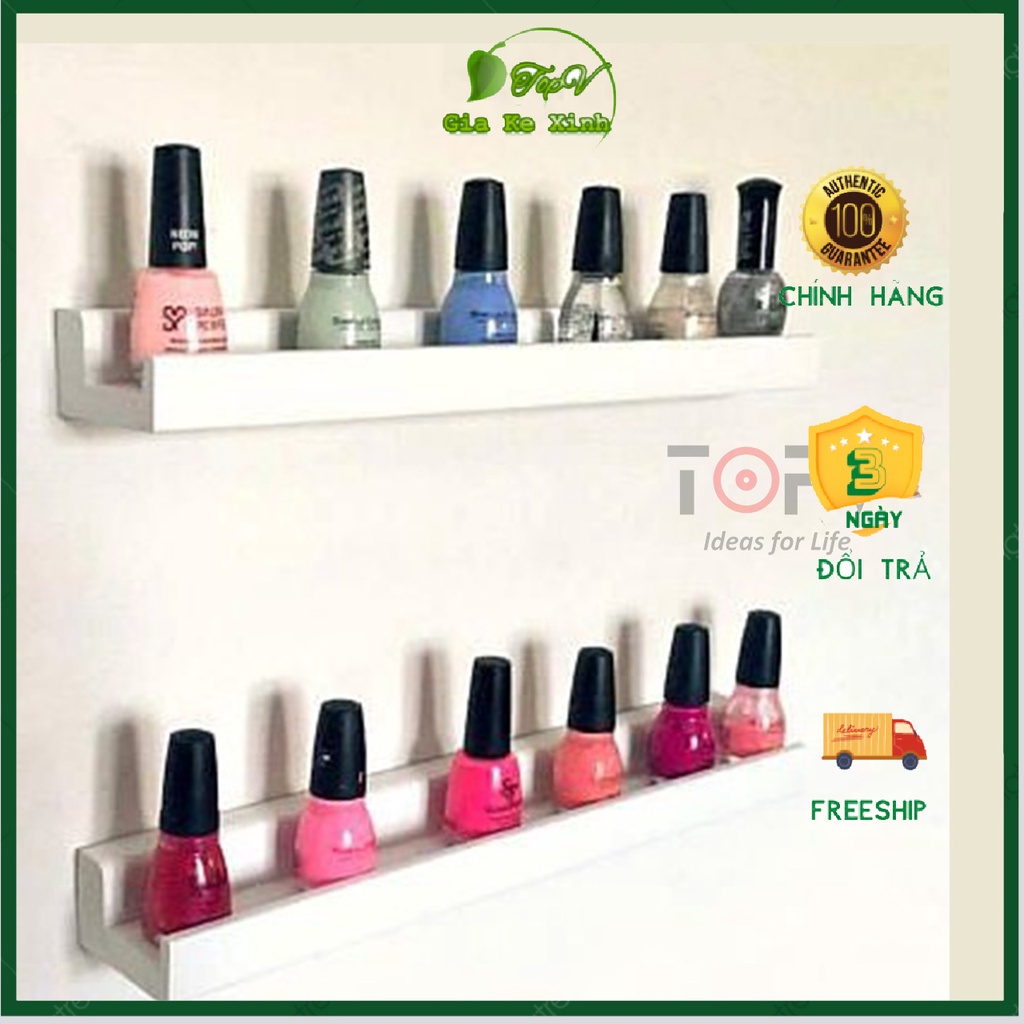 Kệ sơn nail treo tường TOPV kệ treo tường decor giá đựng khung tranh ảnh mỹ phẩm spa gỗ để sách khung ảnh mini