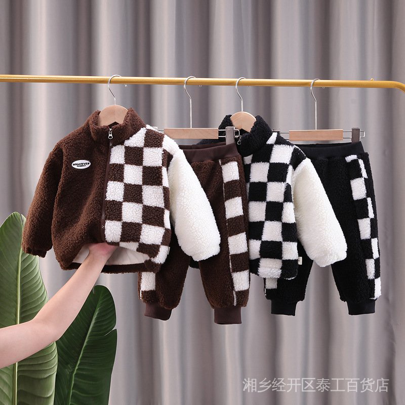 Bộ Đồ Thời Trang Thu Đông Hai Mảnh Dày Dặn Ấm Áp Thêu Chữ Phong Cách Mới Dành Cho Bé Trai 2022 BDMP