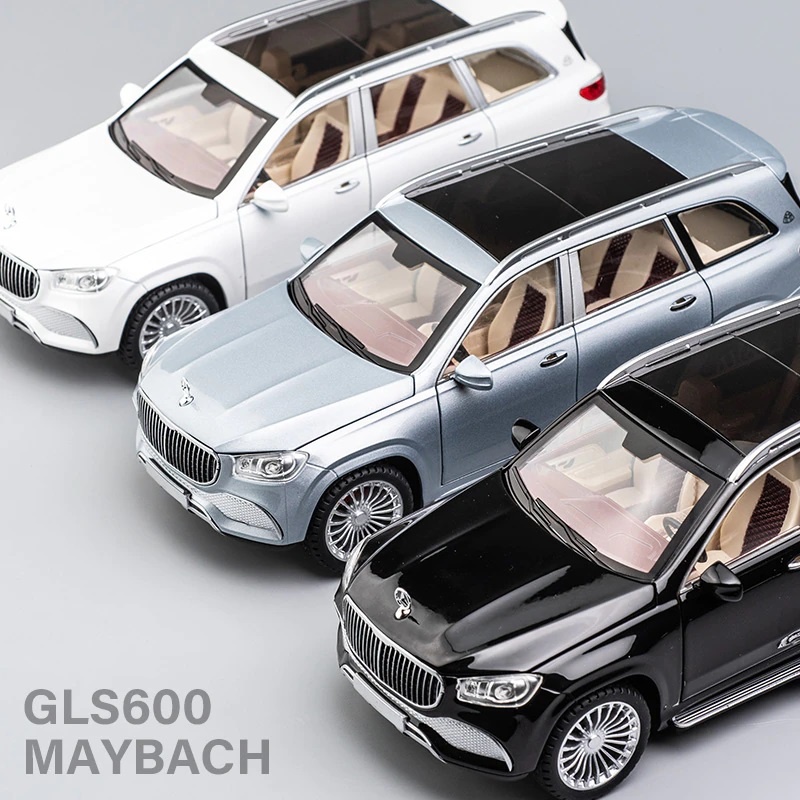 Xe mô hình Mercedes GLS600 tỉ lệ 1:24 hãng Chimei chất liệu kim loại, 3 màu Trắng, Đen, Bạc