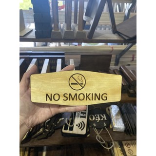 Bảng gỗ decor No smoking (17.5x7cm)- LUXI DECOR