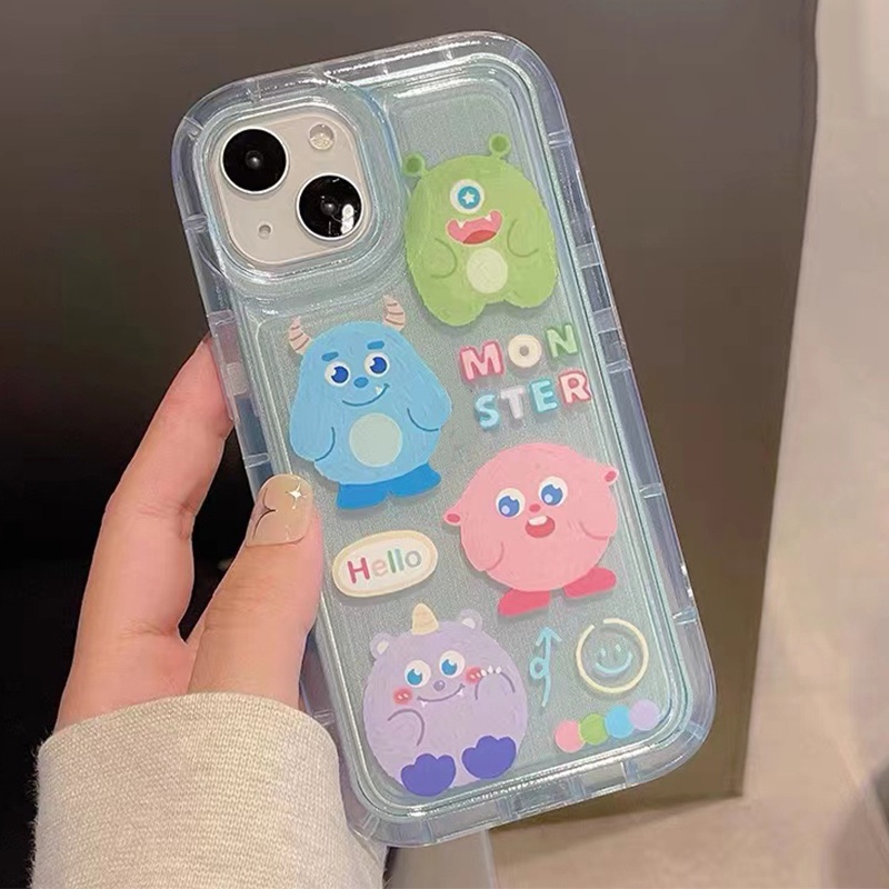 Ốp Điện Thoại Silicon TPU Mềm Trong Suốt In Hình Quái Vật Dễ Thương Cho IPhone 14 13 12 11 Pro XS Max X XR 8 7 6 6S Plus