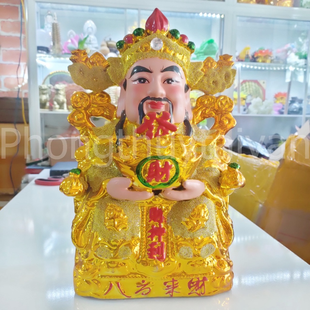 Tượng Thần Tiền Áo vàng Kim sa 32cm chiêu lộc(Thần tài)