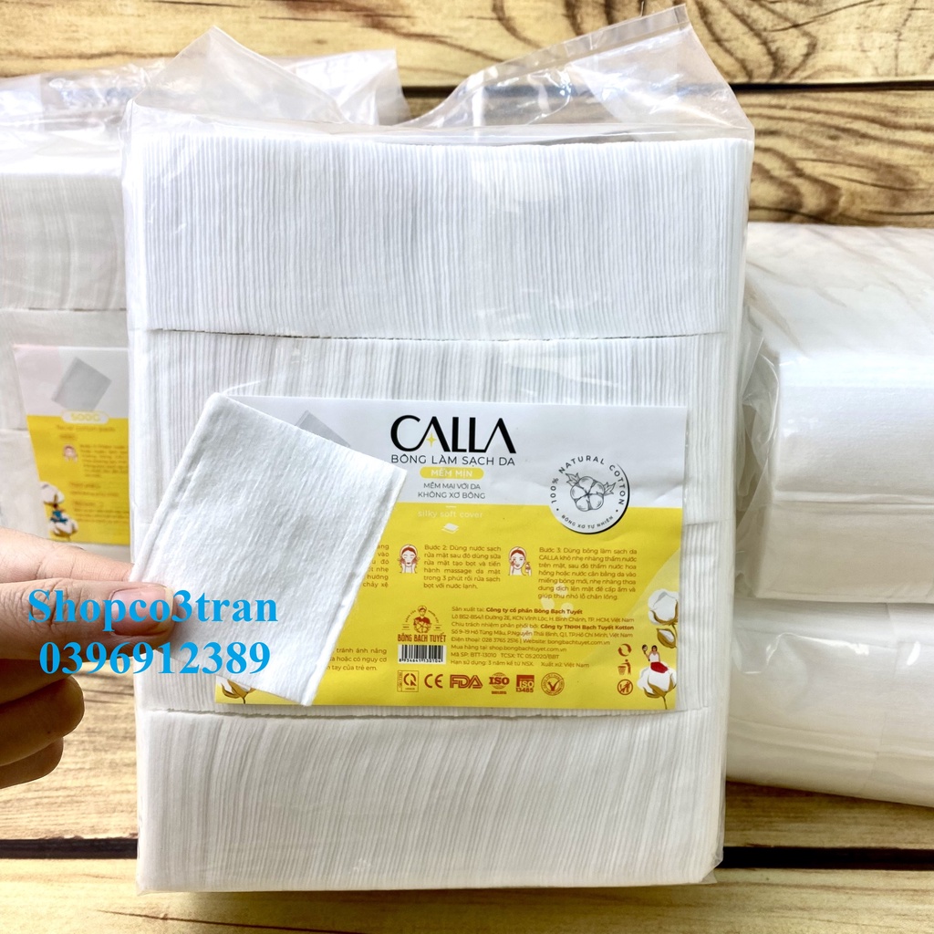 Bông Tẩy Trang Bề Mặt Mịn gói 500gr chính hãng Bông Bạch Tuyết size 5x6 - Bông Tẩy Trang Cotton Bề Mặt Mịn KOTTON BEAUTY