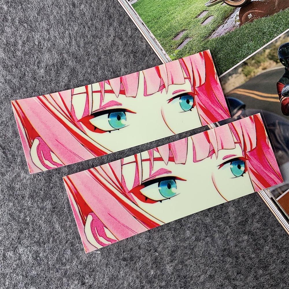 Two-dimensional Mắt Cảnh báo Nhãn dán JDM Hoạt hình Xe ô tô Cửa sổ Hình dán tiếng Nhật Vết xước Che đậy đề can