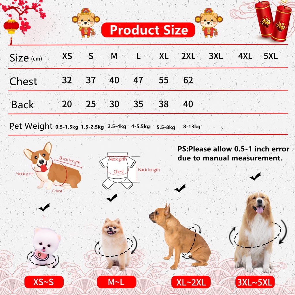 Áo Sweater Đỏ Có Mũ Trùm Ấm Áp Mừng Năm Mới Cho Thú Cưng