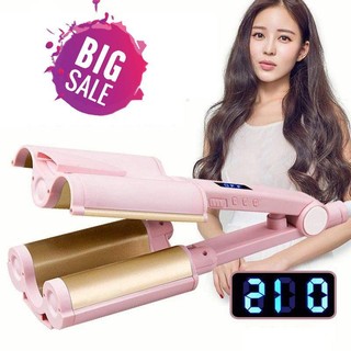 Máy uốn tóc 3 trục dập sóng nước làm tóc đẹp chuẩn salon tóc,uốn sóng nước Phong Cách Hàn NỘI ĐỊA THÁI
