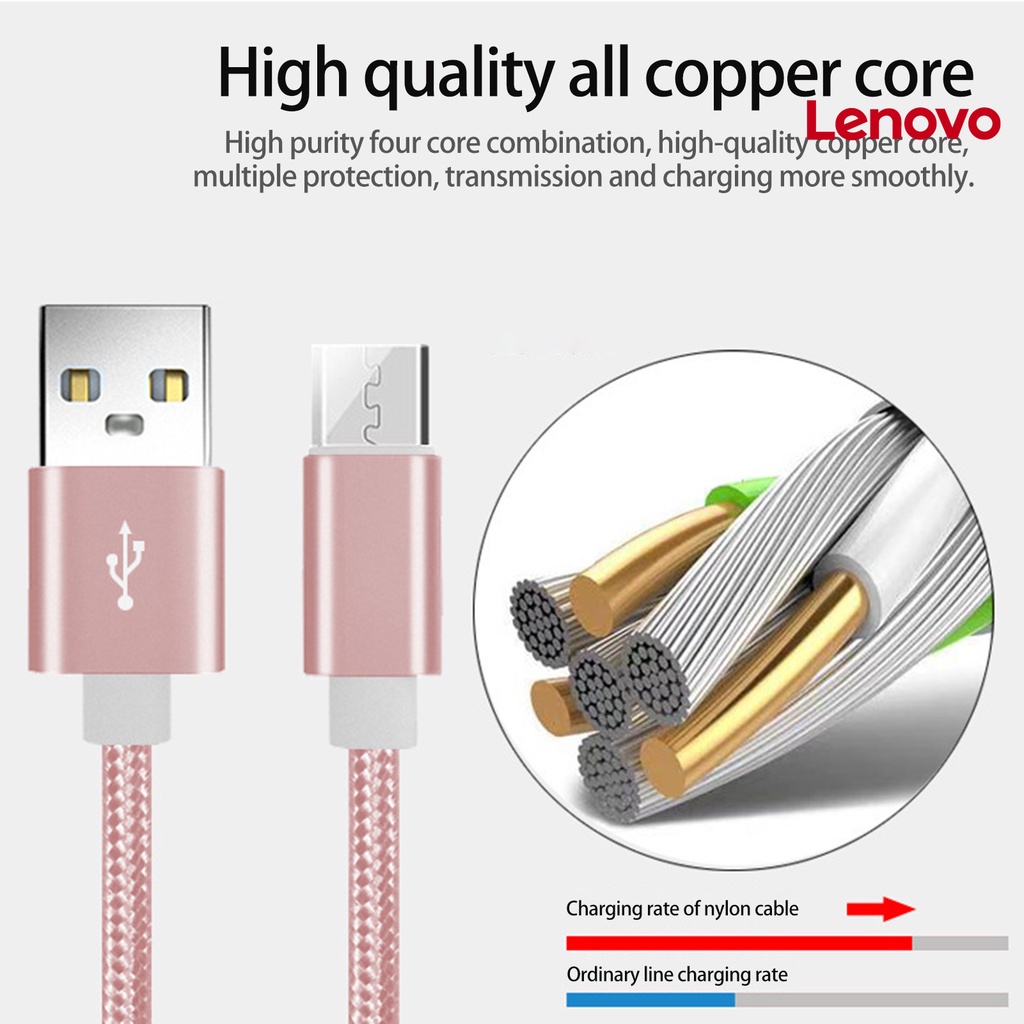 Dây cáp sạc truyền dữ liệu LENOVO USB 2A thích hợp cho Android