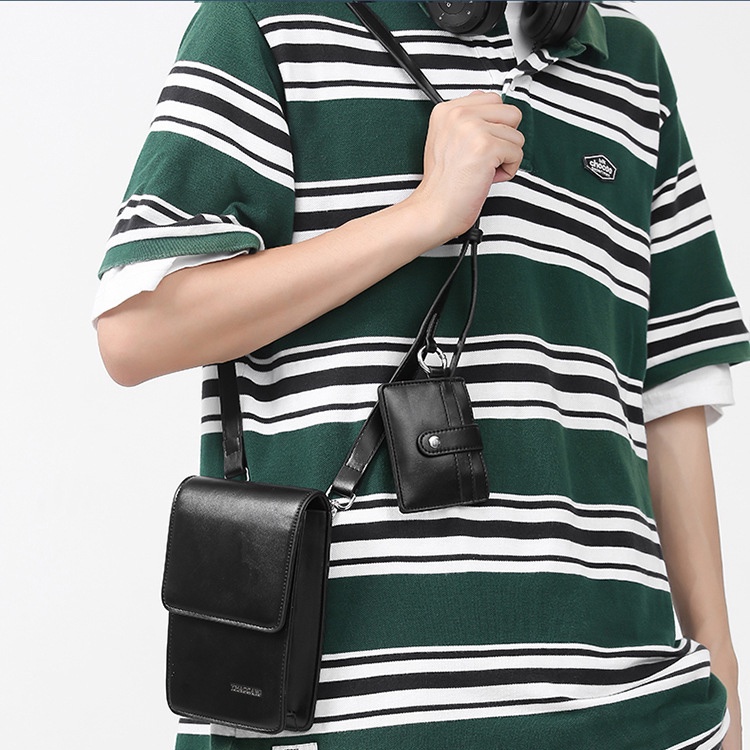 Túi Da Đựng Điện Thoại Đa Năng Có Ngăn Đựng Thẻ Đeo Vai Thời Trang Cho Nam Và Nữ zc220