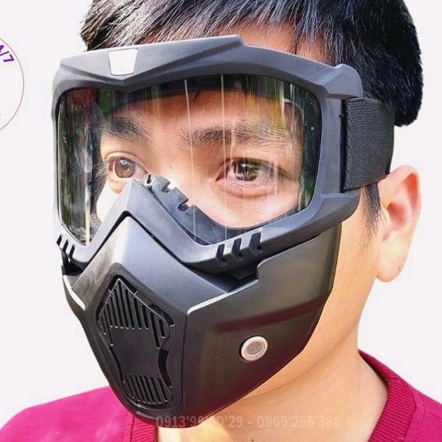 Kính bảo hộ loại xịn chống bụi, mặt nạ beon đi phượt chống sương, tháo rời bộ phận phong cách thời trang