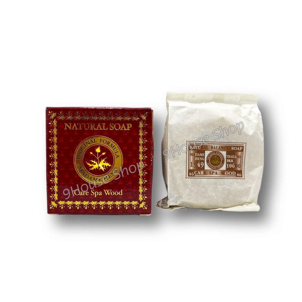 01 Xà Phòng Cho Da Nhạy Cảm Giảm Mụn/Nám Truyền Thống Care Spa Wood Madame Heng Natural Soap Thái Lan 150gram