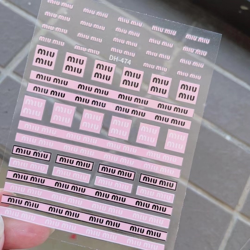 Sticker 3d màu hồng dán móng tay nail