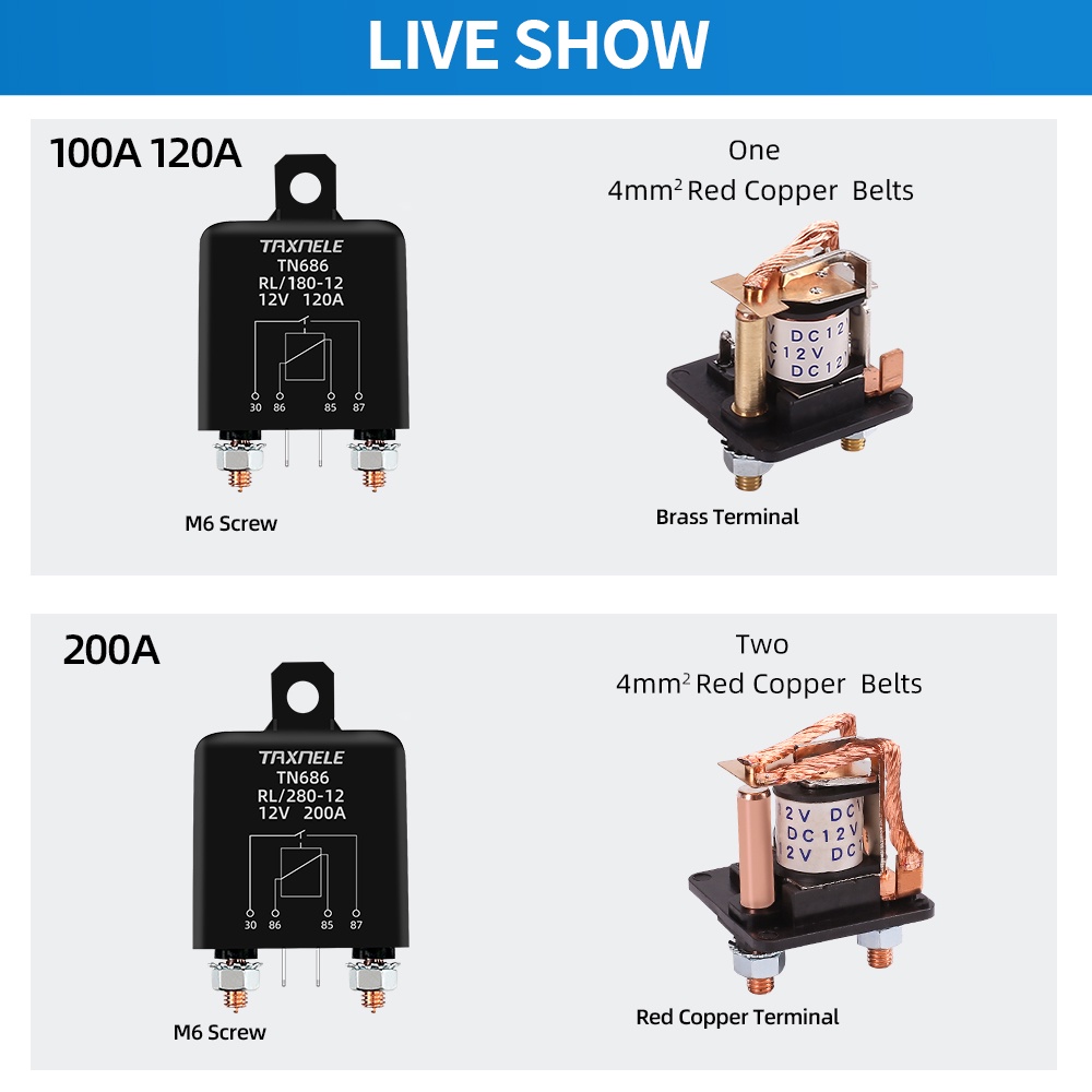 Rơ Le Khởi Động 200A 120A 100A 12V 24V Cho Xe Hơi