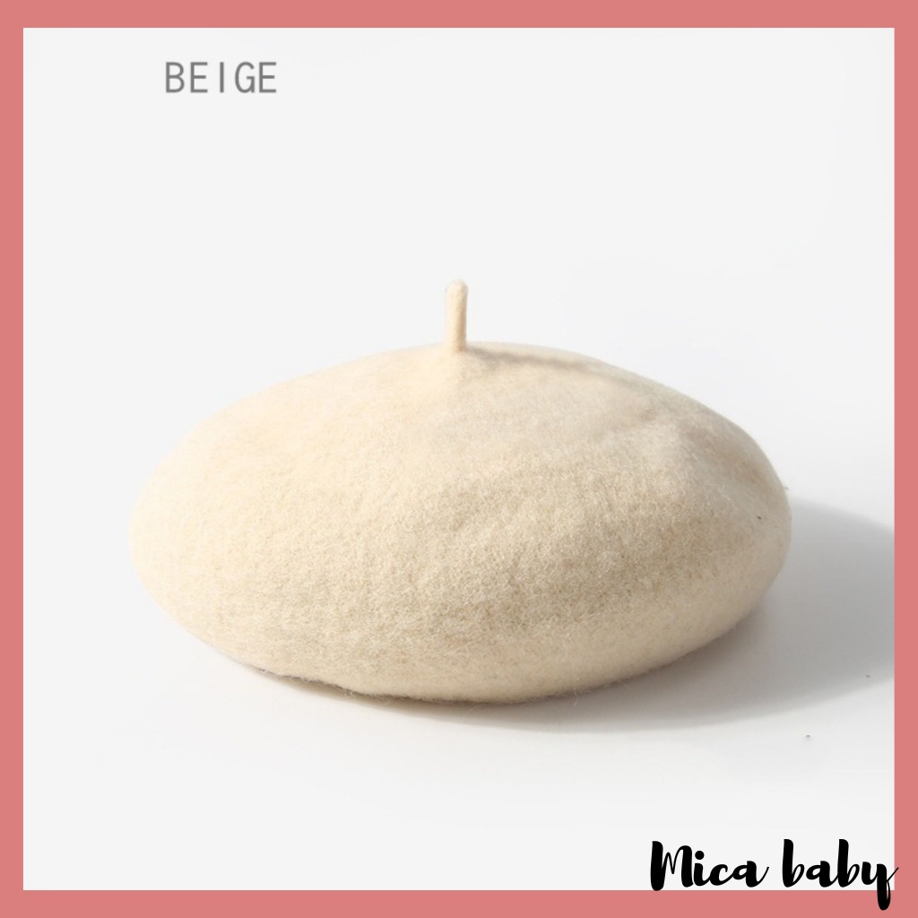 Mũ nồi dạ trơn chất liệu cao cấp cho bé từ 4-12 tuổi MN62 Mica baby