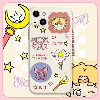 Ốp Điện Thoại Silicon Mềm In Hình Sailor Moon Cho iPhone 14 Pro Max 13 12 Mini 11 XS XR X 8 7 Plus 6S 6 SE