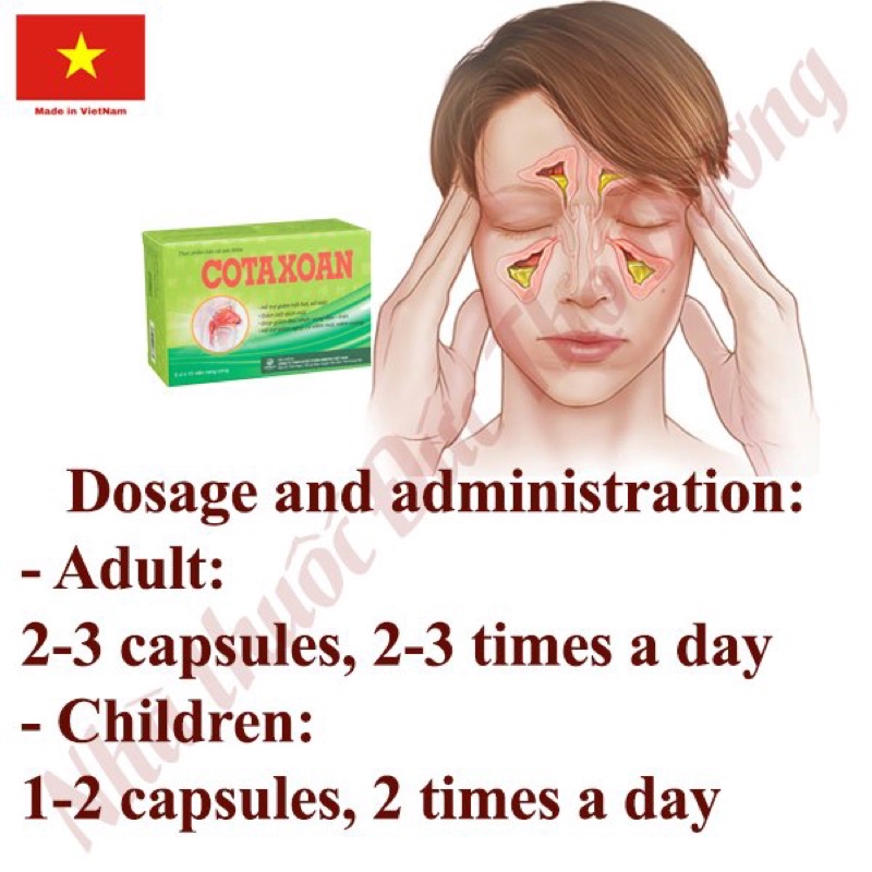 Cotaxoan - hắt hơi sổ mũi, đau nhức vùng đầu trán xoang - Hộp 50 viên