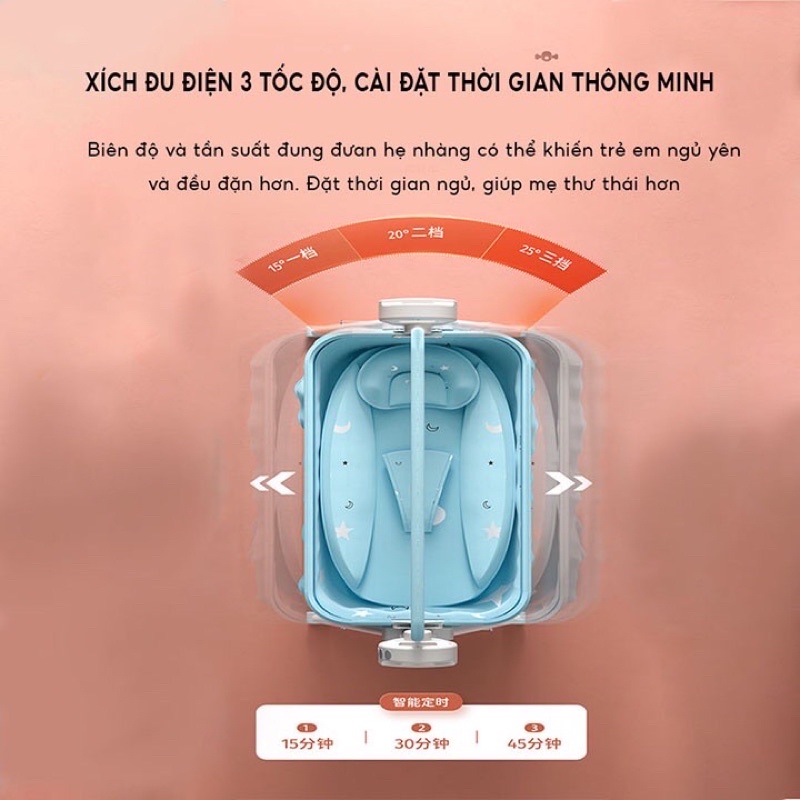 Nôi điện cho bé , nôi điện thông minh dành cho trẻ em sơ sinh từ 0 - 24 tháng