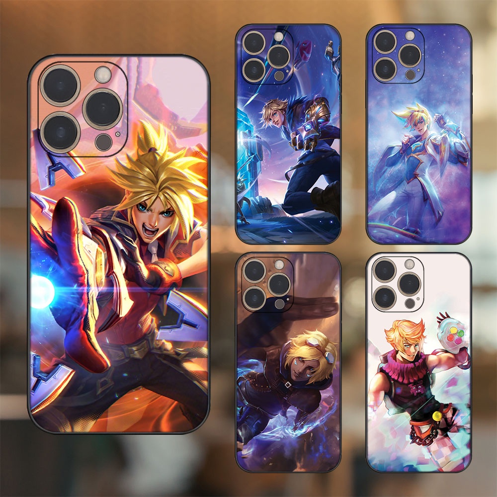 Ốp lưng iPhone 14 Pro dẻo đen cạnh vuông in hình Ezreal Liên Minh Huyền Thoại