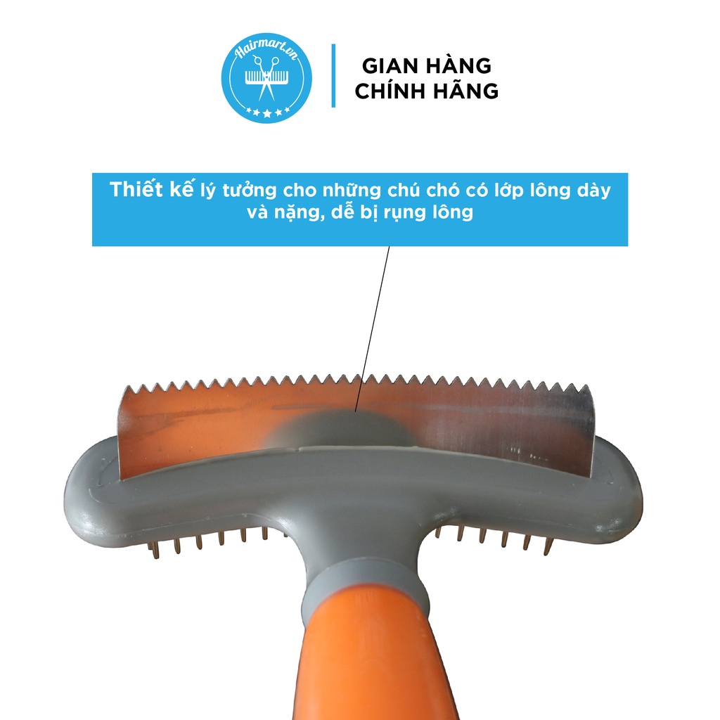 Lược chải hai lưỡi DE-SHEDDER chống rụng lông chó mèo chính hãng Wahl bàn chải lông rụng - Hair Mart