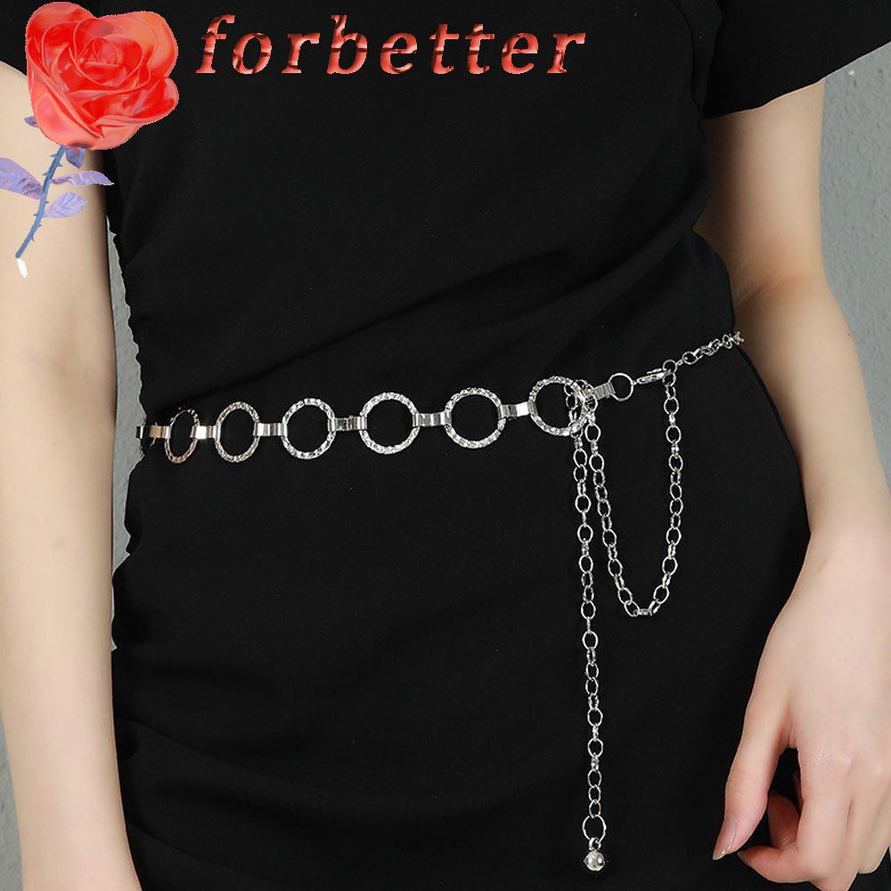 Thắt Lưng Mỏng Dây Xích Đính Đá Zircon Kim Loại Có Thể Điều Chỉnh Phong Cách Hàn Quốc Thanh Lịch Cho Nữ