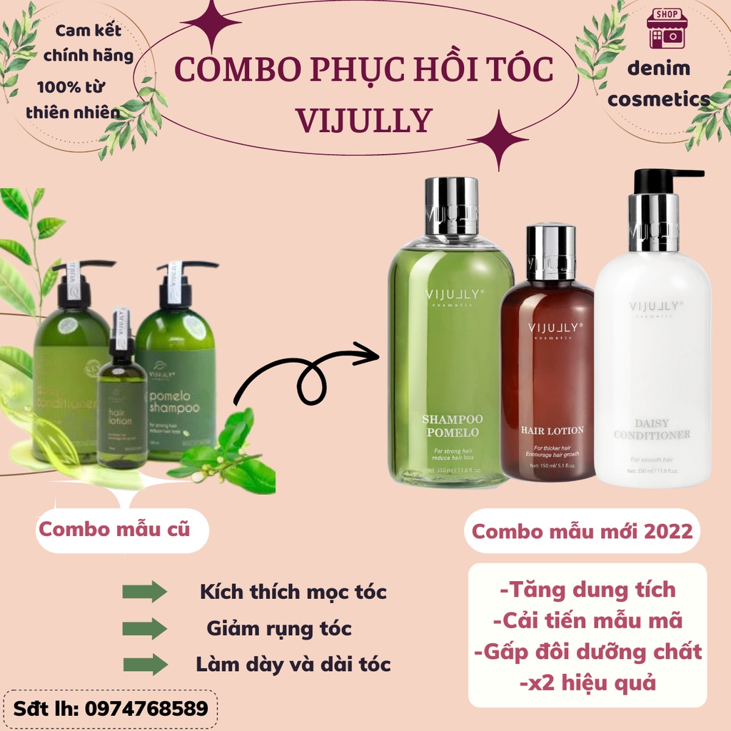 COMBO Chăm Sóc Tóc Toàn Diện Kích Mọc Tóc VIJULLY Chính Hãng