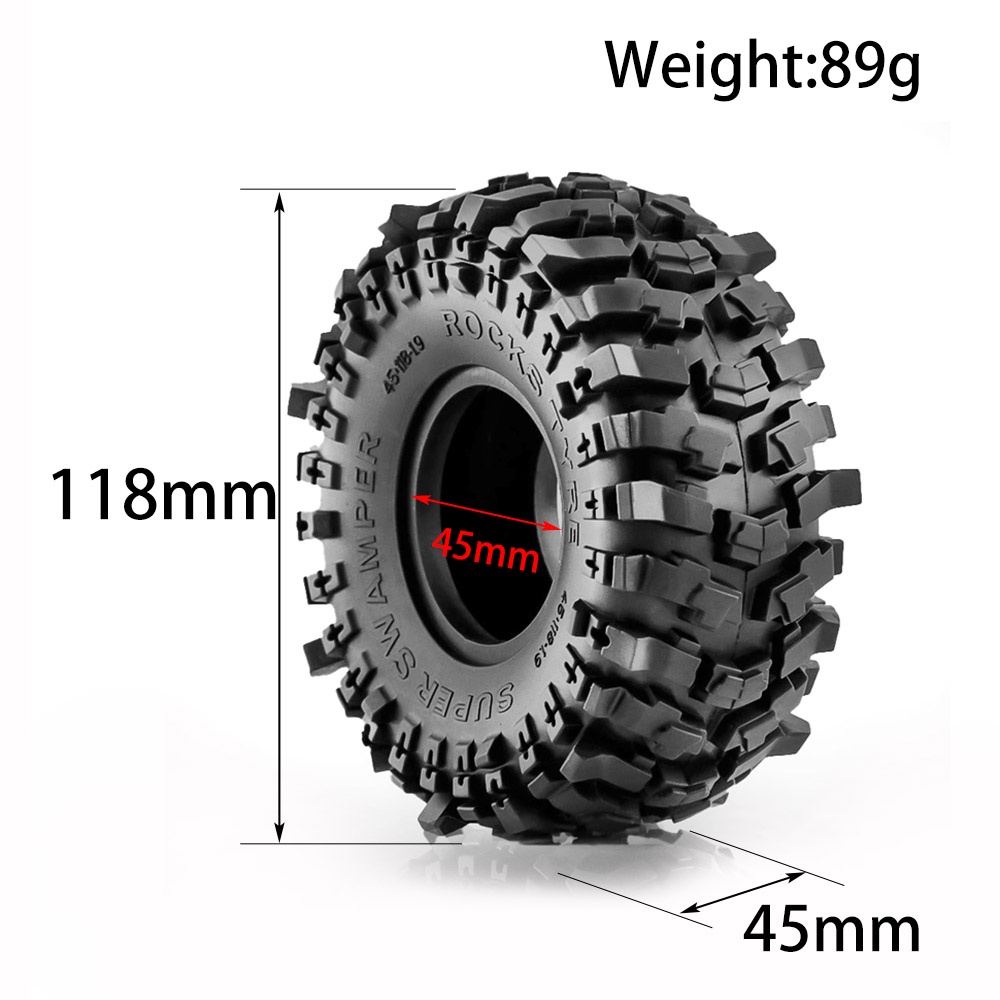 Bánh Xe Cao Su 1.9 Inch Kèm Xốp Cho Xe Hơi Điều Khiển Từ Xa TRX4 SCX10 D90 KM2 YIKONG 4102 4103 90046 1 / 10