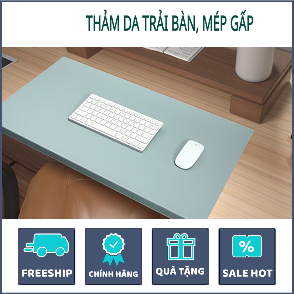 Miếng Lót Chuột Cỡ Lớn Bằng Da Kiêm Thảm Trải Bàn Làm Việc Chống Nước Nhiều Size Màu